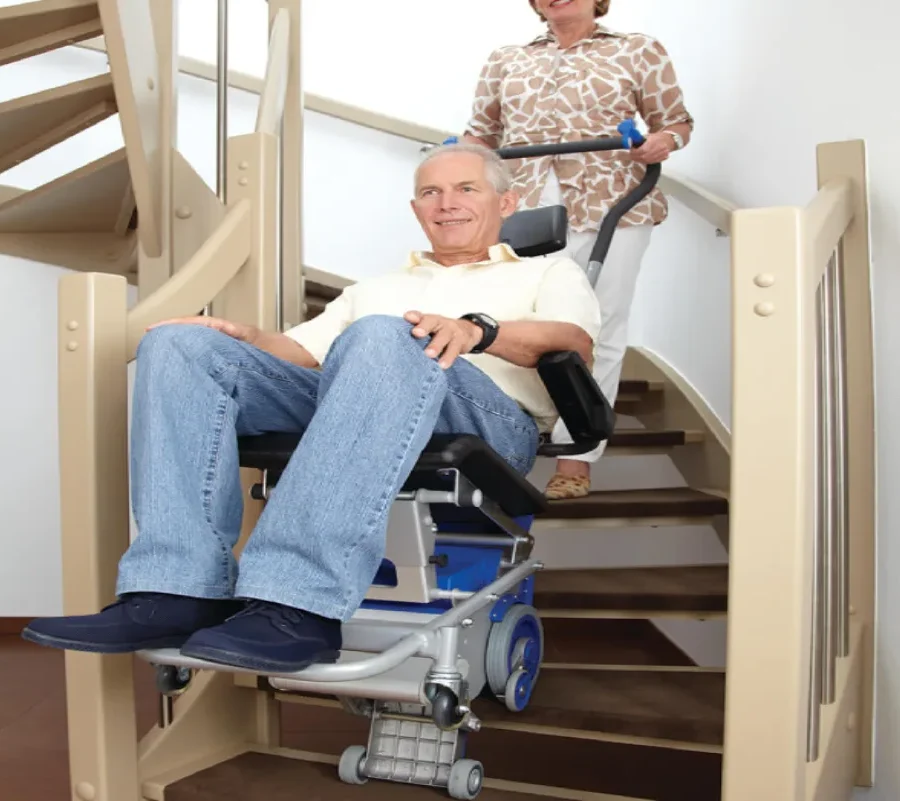 LIFTKAR PT-S 130 powered stair-climbing transport chair on a white background